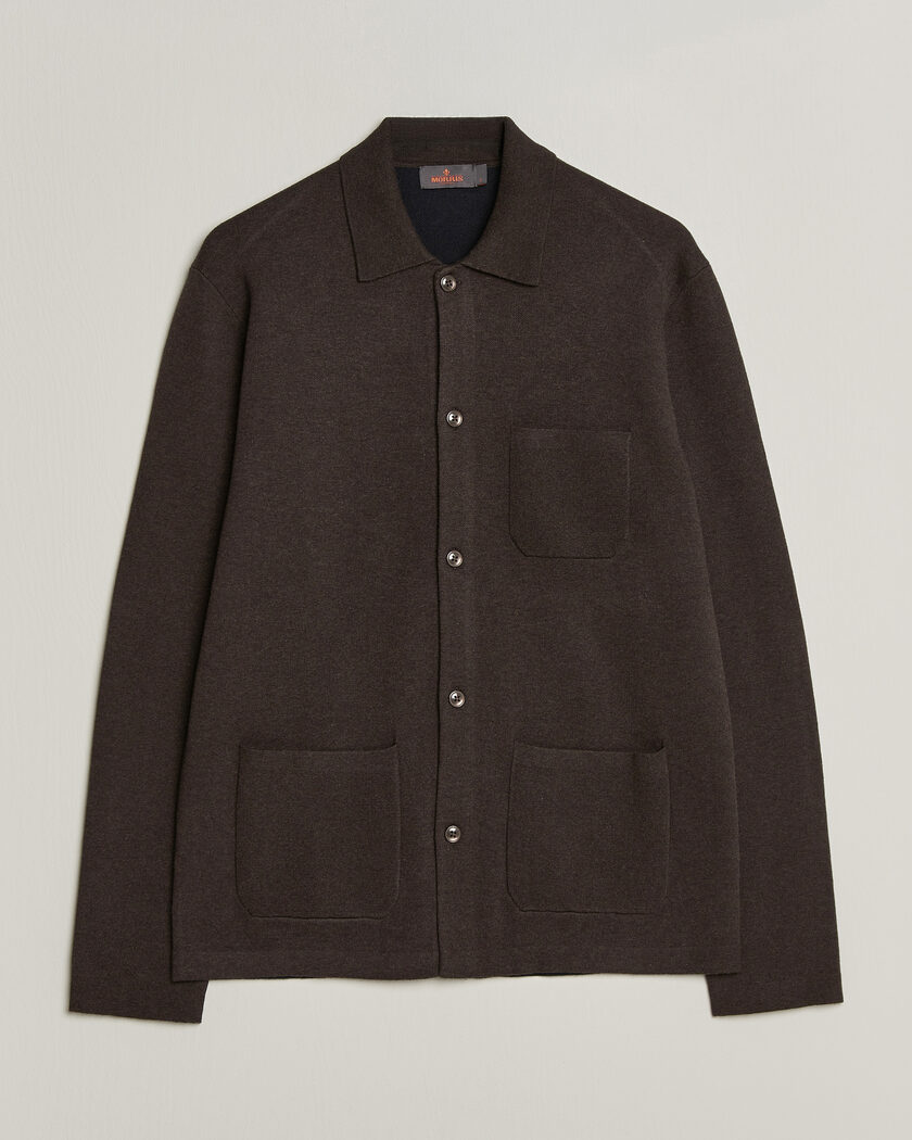 Morris Dudley Knitted Overshirt Brown – Brun