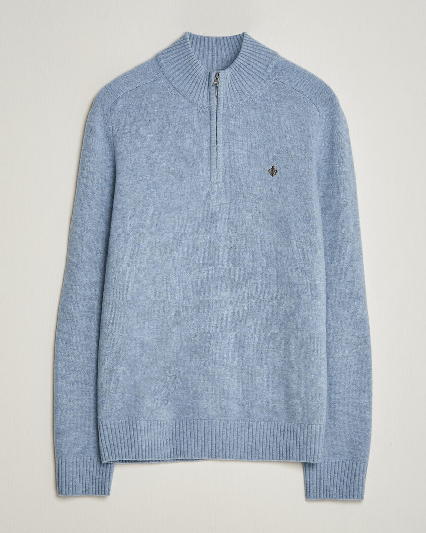 Morris Hertford Lambswool Half Zip Blue – Blå