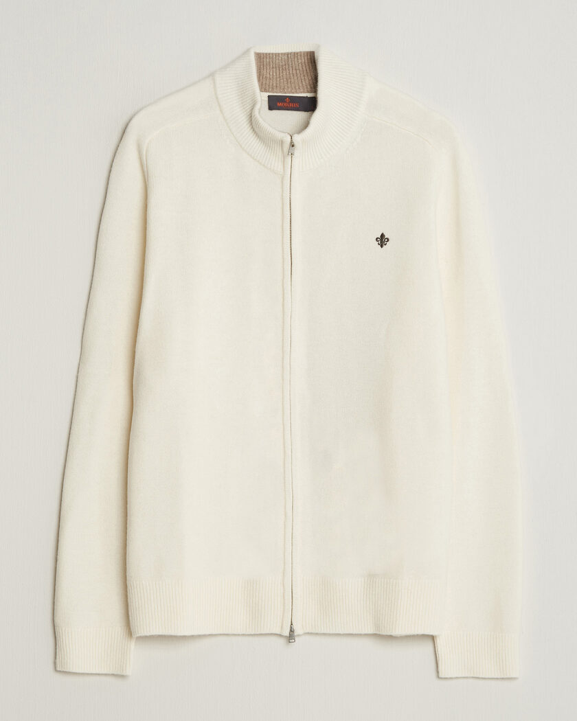 Morris Hertford Zip Cardigan Off White – Hvit