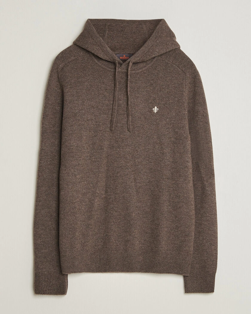 Morris Hertford Lambswool Hoodie Brown – Brun