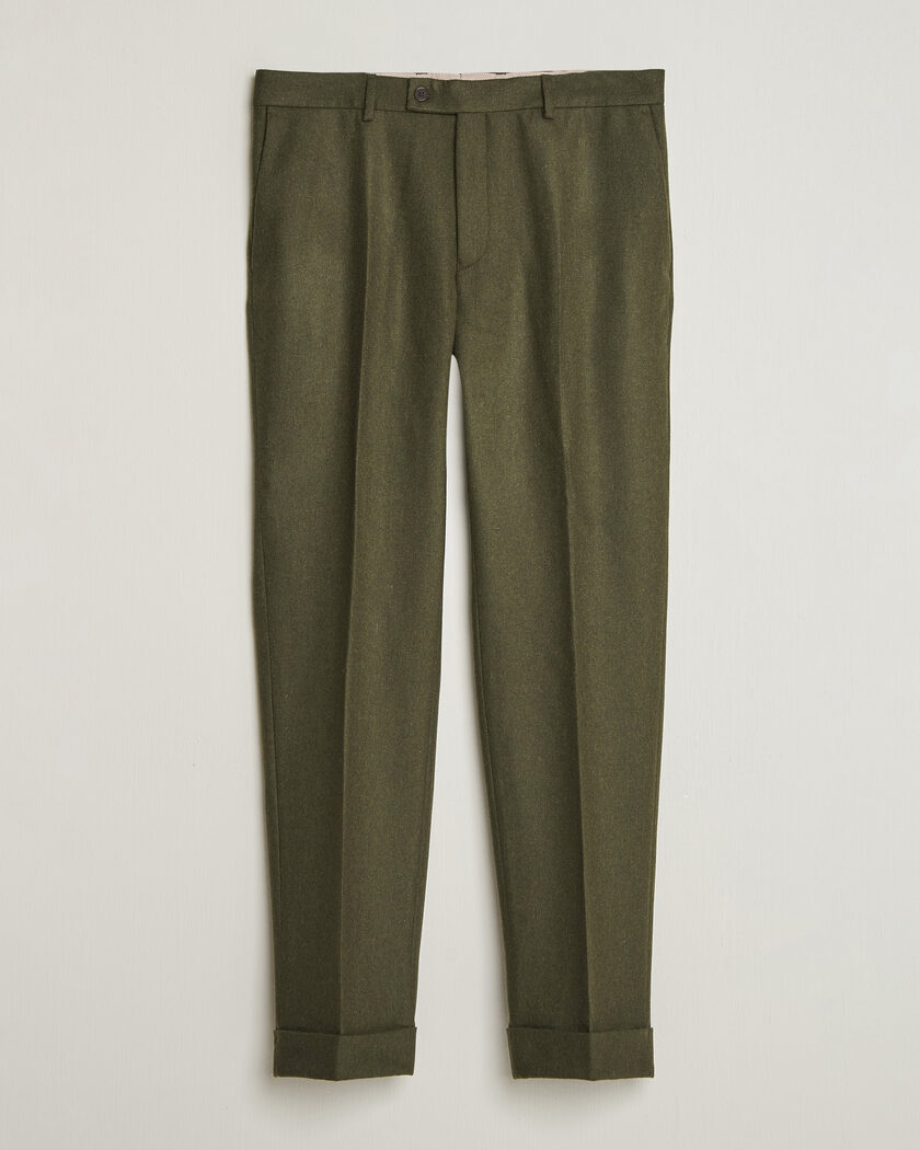 Morris Flannel Suit Trousers Green – Grønn