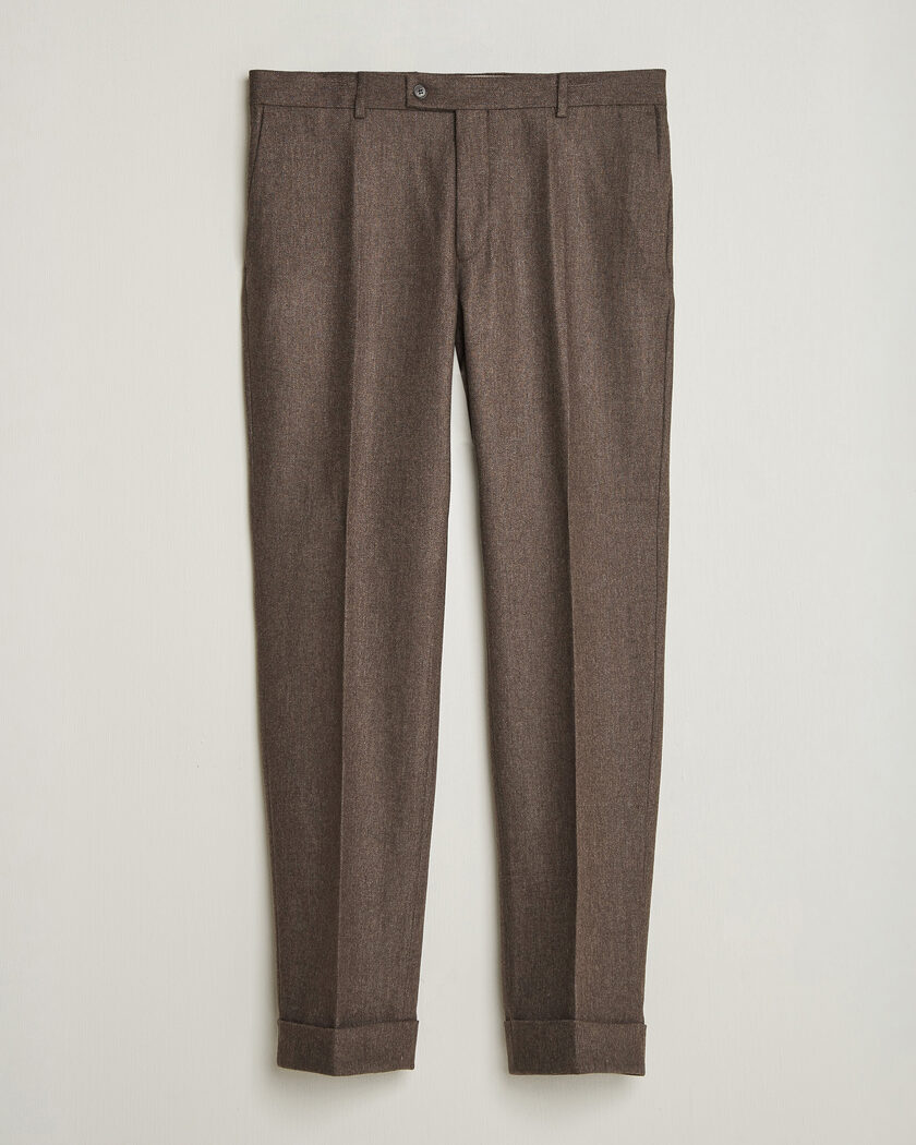 Morris Flannel Suit Trousers Brown – Brun
