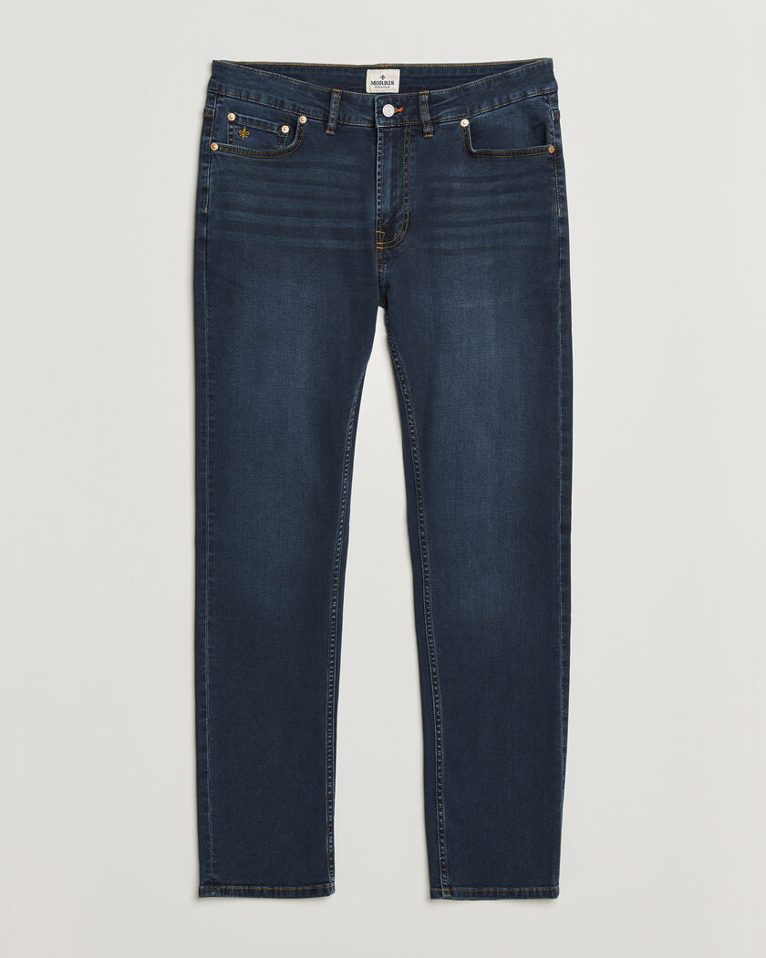 Morris Steve Satin Jeans One Year Wash – Blå