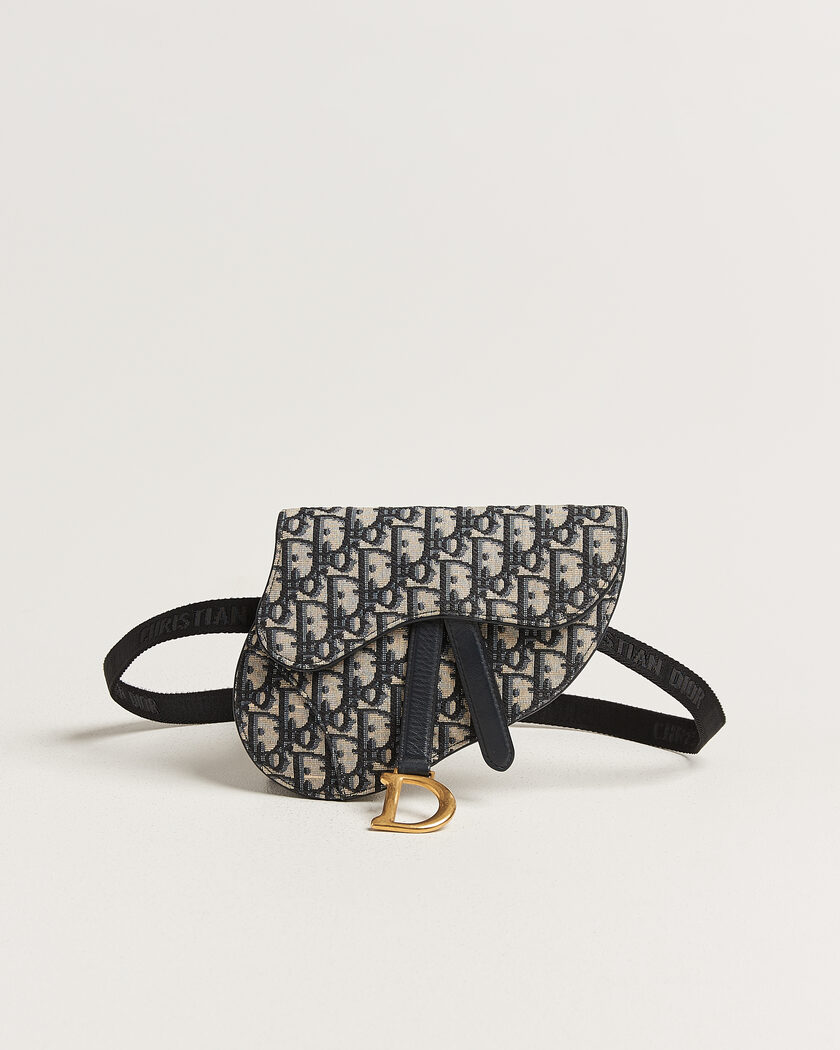 Dior Pre-Owned Saddle Belt Pouch Bag Oblique Jacquard Blue – Blå