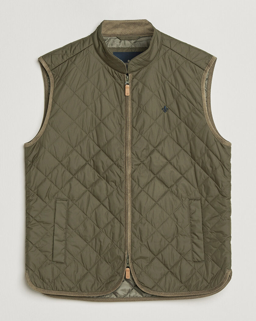 Morris Teddy Quilted Vest Olive – Grønn