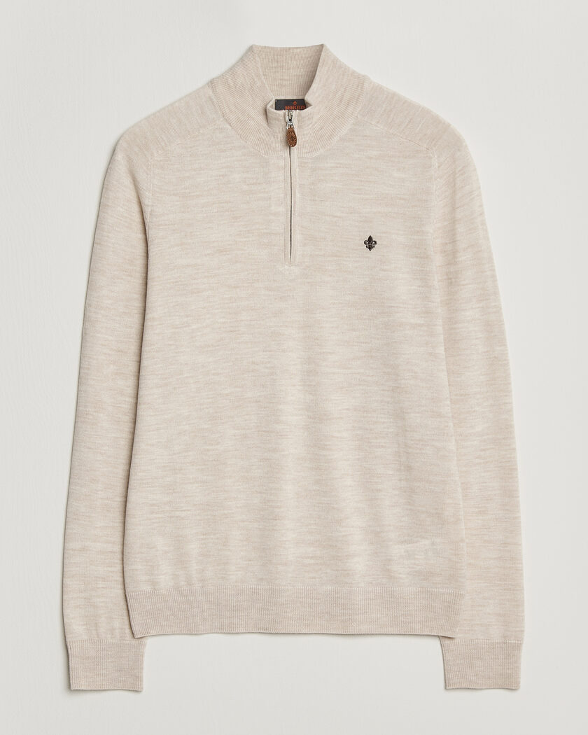 Morris John Merino Half Zip Off White – Hvit