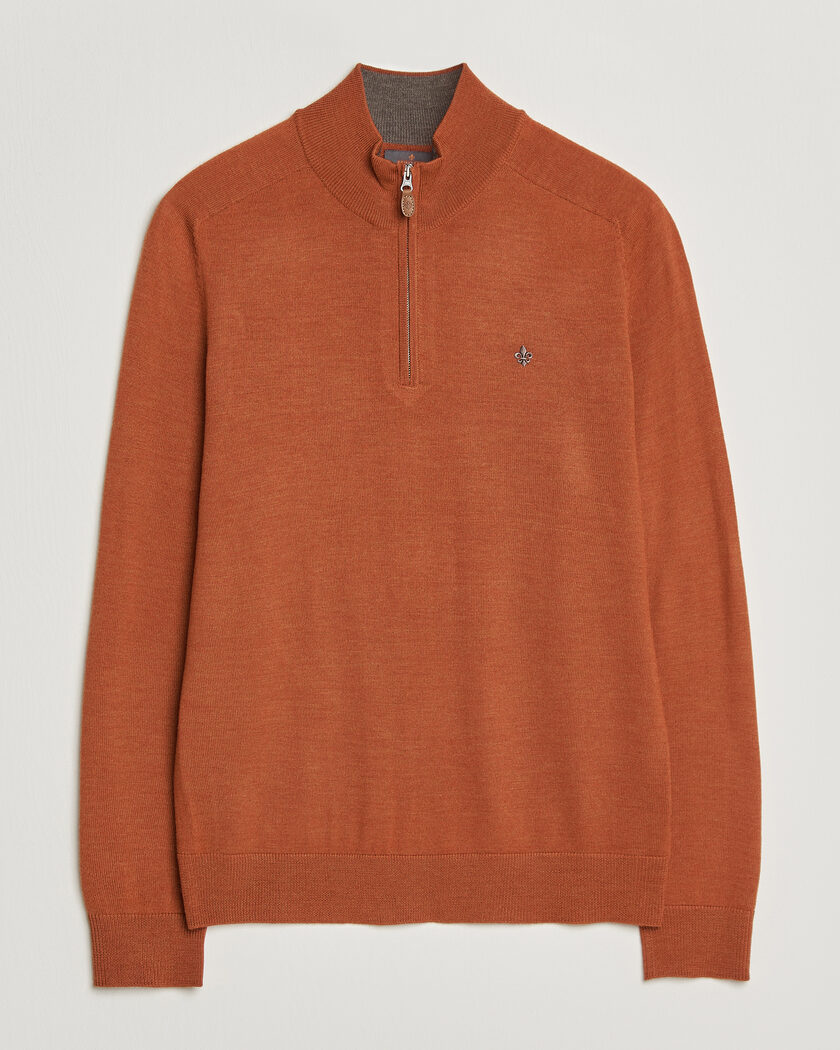 Gran Sasso Wool/Cashmere Half Zip Olive Melange hos CareOfCarl.no