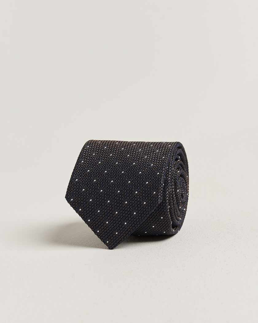 Amanda Christensen Silk Grenadine Dot 8cm Tie Brown – Brun