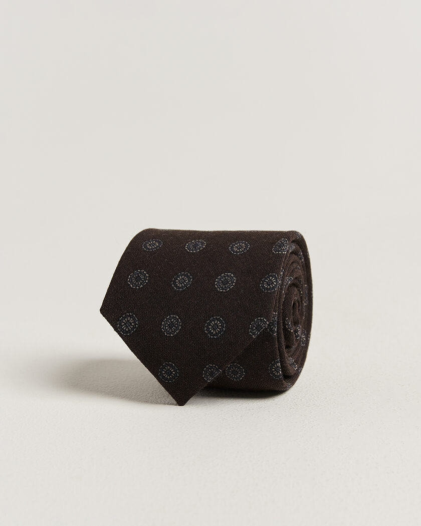 Amanda Christensen Wool Medallion 8cm Tie Brown – Brun