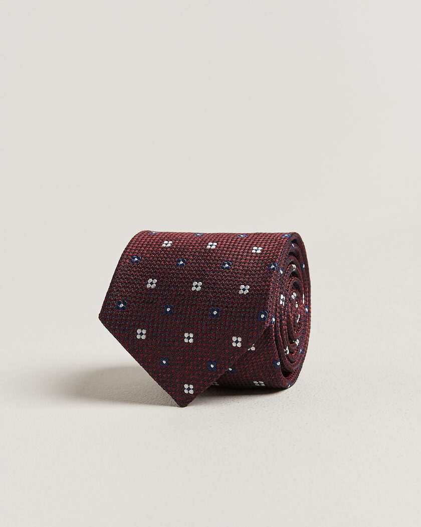 Amanda Christensen Silk Flower 8cm Tie Wine – Rød