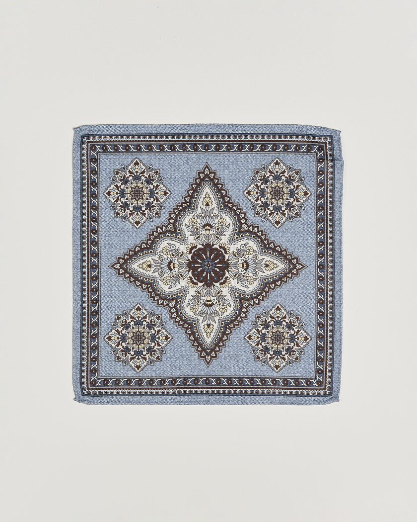 Amanda Christensen Silk Schappe Doublefaced Pocket Square Blue – Blå