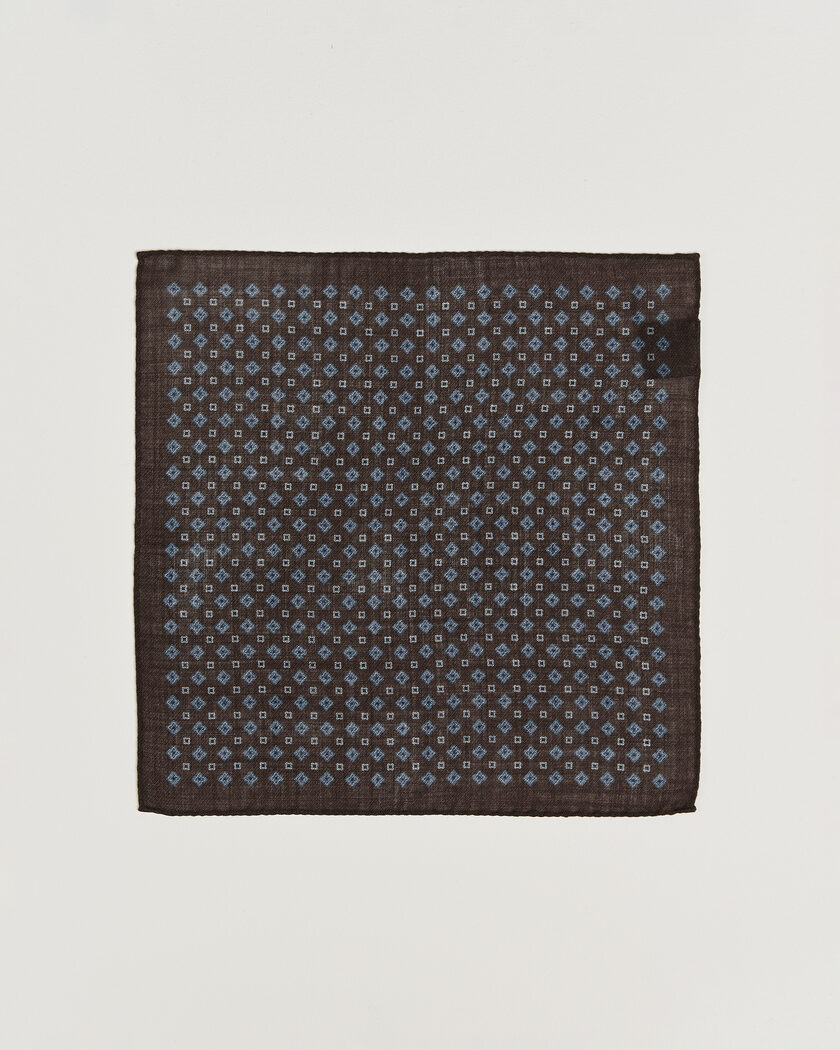 Amanda Christensen Wool Flower Pocket Square Brown – Brun