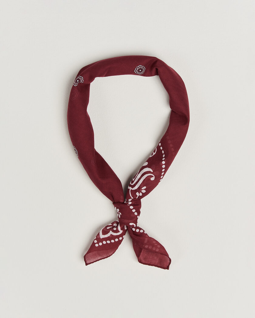 Amanda Christensen Cotton Voile Printed Flower Bandana Wine – Rød