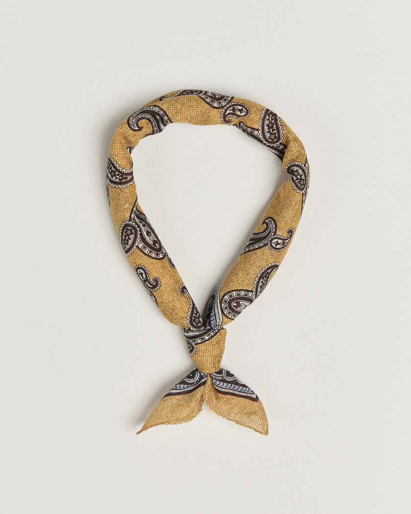 Amanda Christensen Cotton Voile Printed Paisley Bandana Yellow – Gul