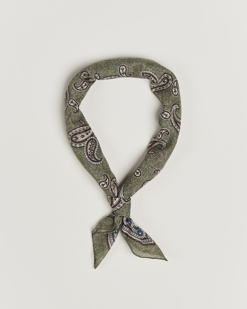Amanda Christensen Cotton Voile Printed Paisley Bandana Green – Grønn
