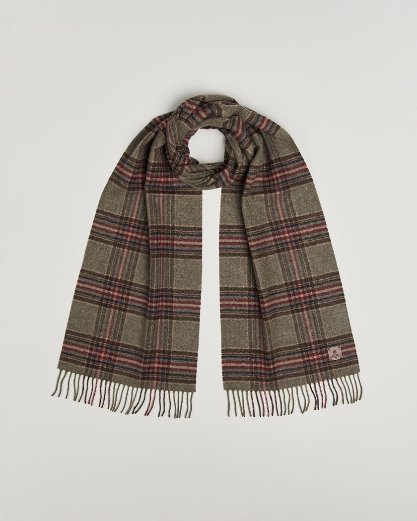 Amanda Christensen Wool Check Scarf Green – Grønn