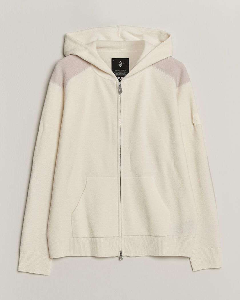 Sail Racing Spine Wool Knitted Full Zip Hoodie Off White – Hvit