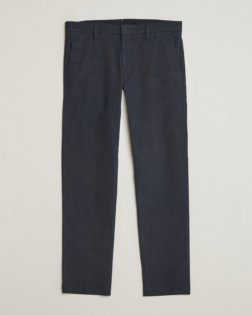 NN07 Theo Brushed Cotton Trousers Deep Navy – Blå