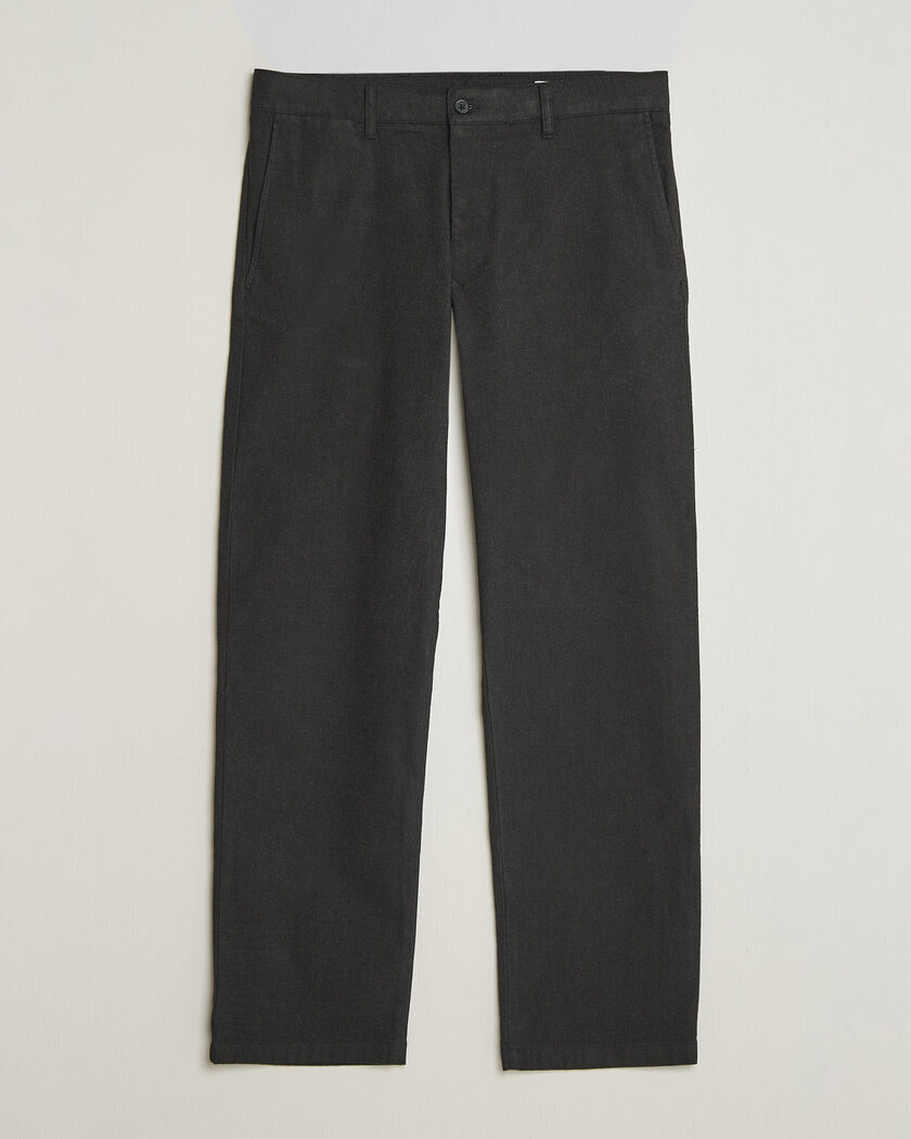 NN07 Aden Brushed Cotton Trousers Black Multi – Svart