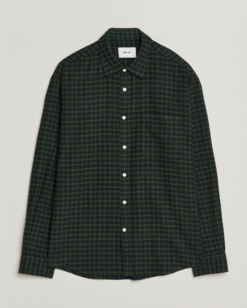 NN07 Deon Flannel Shirt Eden Check – Grønn