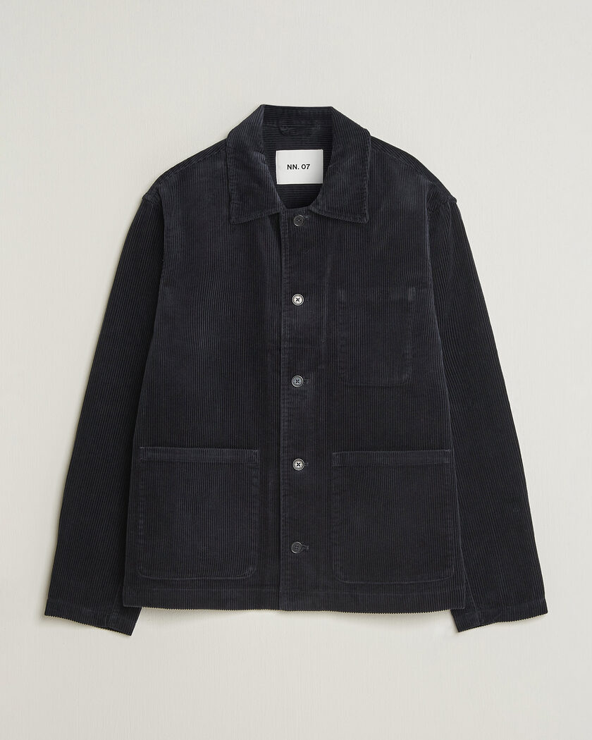 NN07 Morgan Corduroy Overshirt Deep Navy – Blå