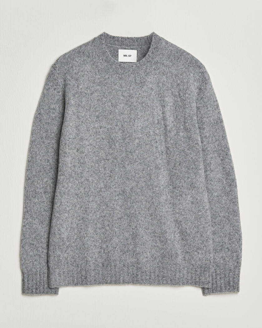 NN07 Lee Wool Knitted Sweater Grey Melange – Grå
