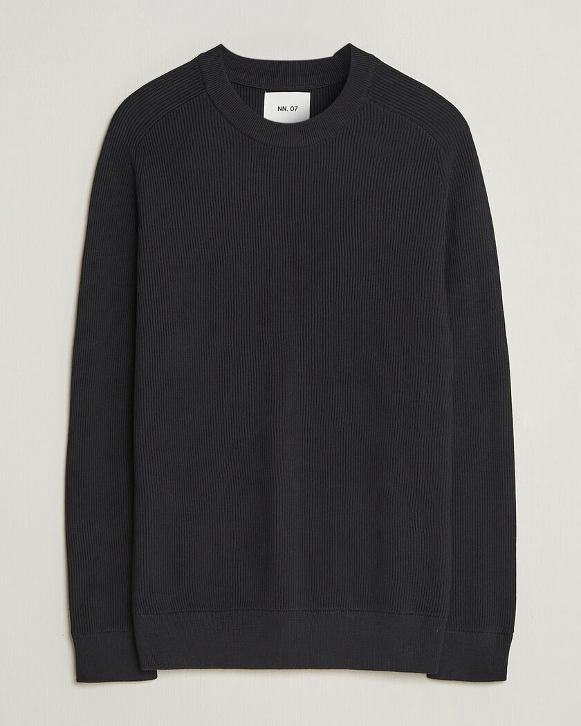NN07 Kevin Cotton Knitted Sweater Black – Svart