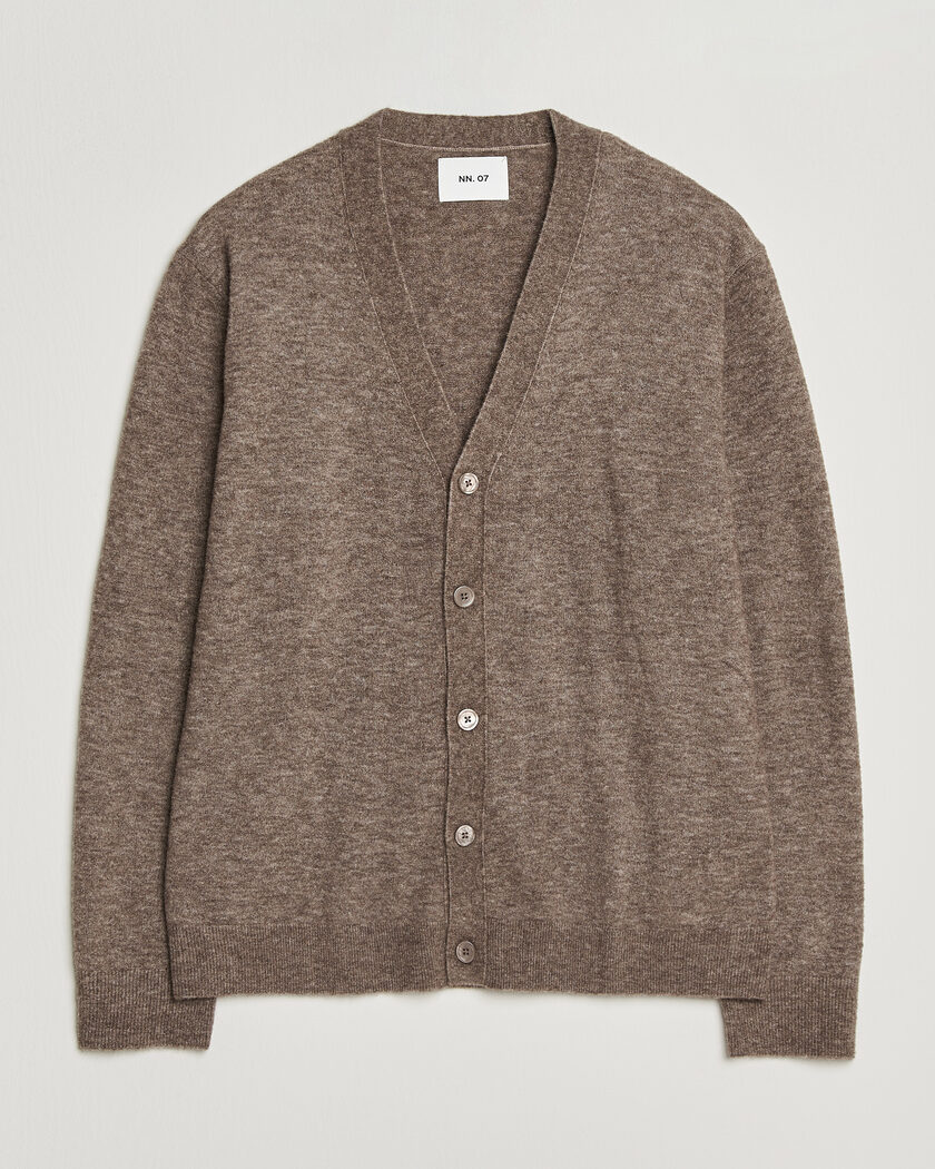 NN07 Gavin Brushed Wool Knitted Cardigan Desert Clay – Brun