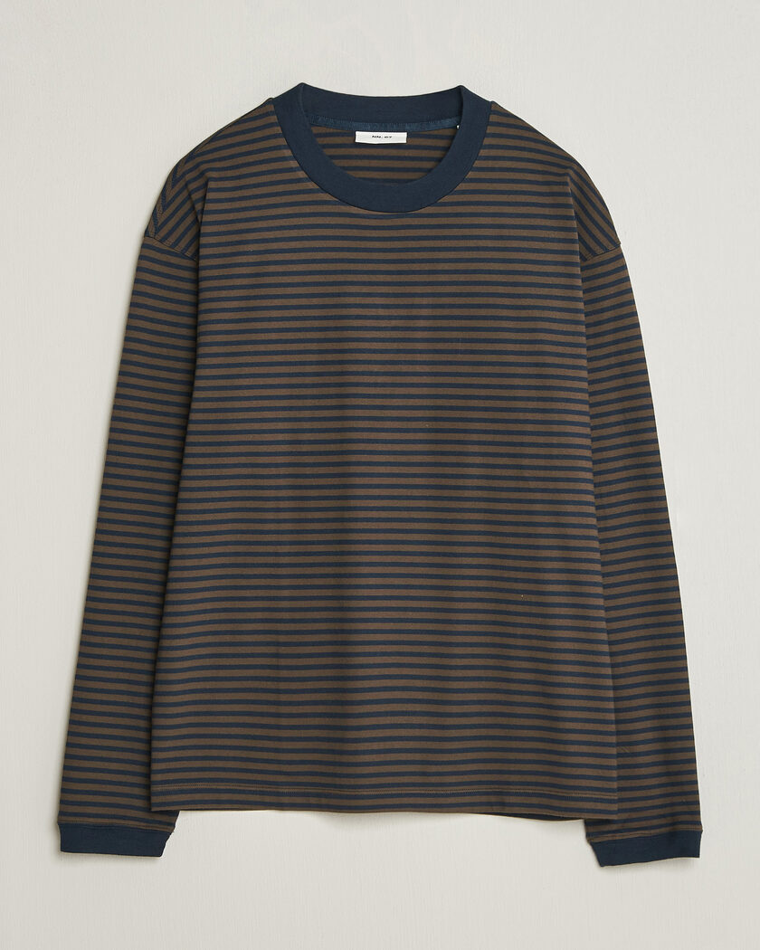 NN07 Lionel Striped Long Sleeve T-Shirt Navy/Brown – Flerfarget