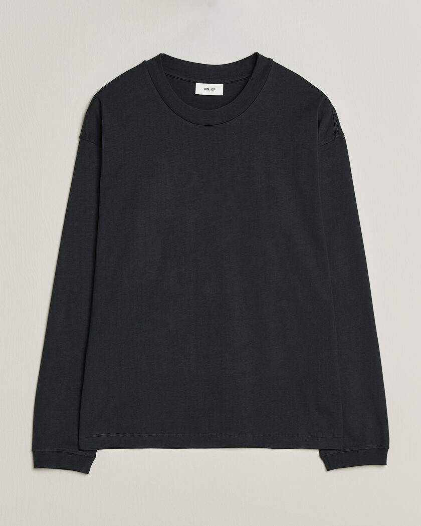 NN07 Lionel Suvin Cotton Long Sleeve T-Shirt Deep Navy – Blå
