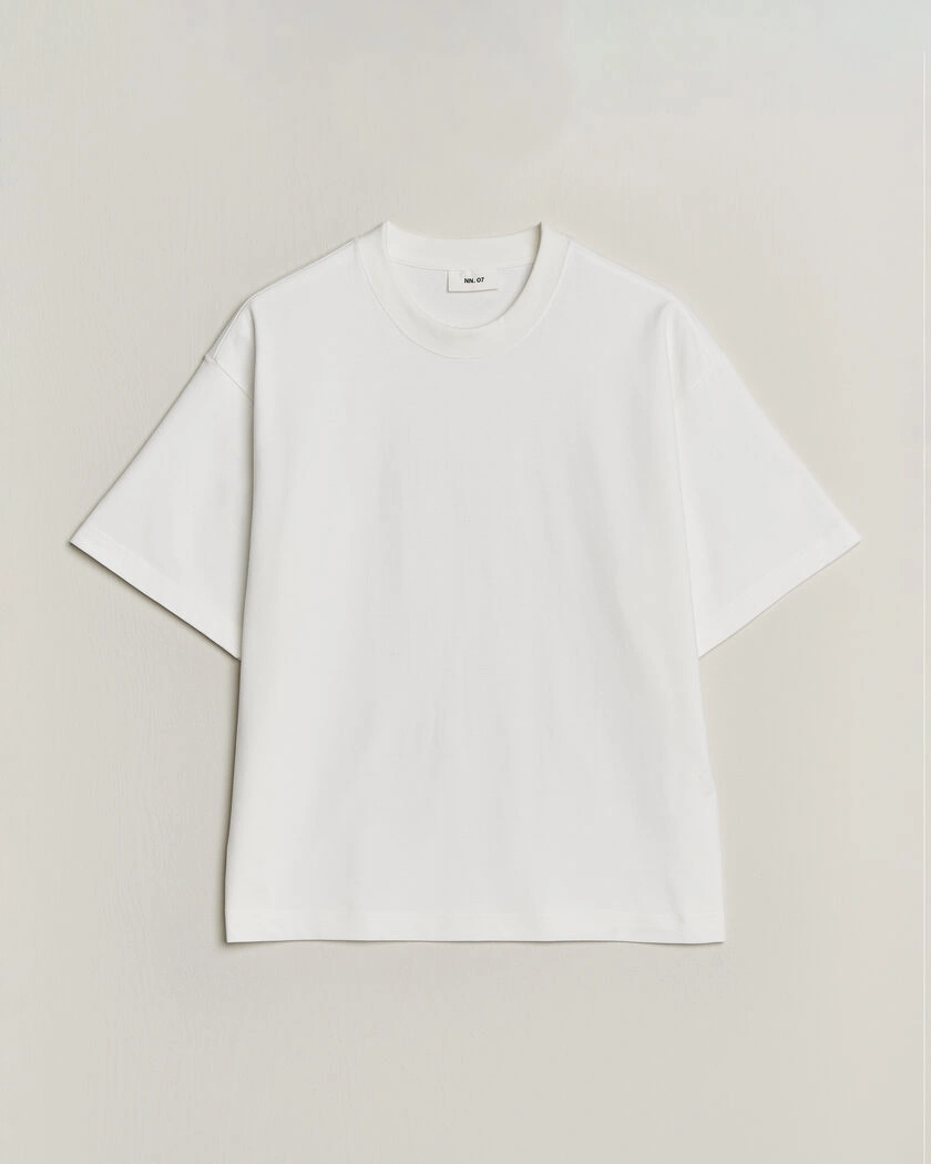  NN07 David Heavy Crew Neck T-Shirt White – Hvit