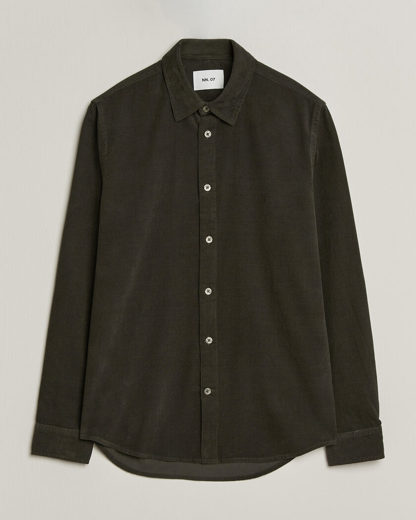 NN07 Asher Baby Cord Shirt Capers Green – Grønn