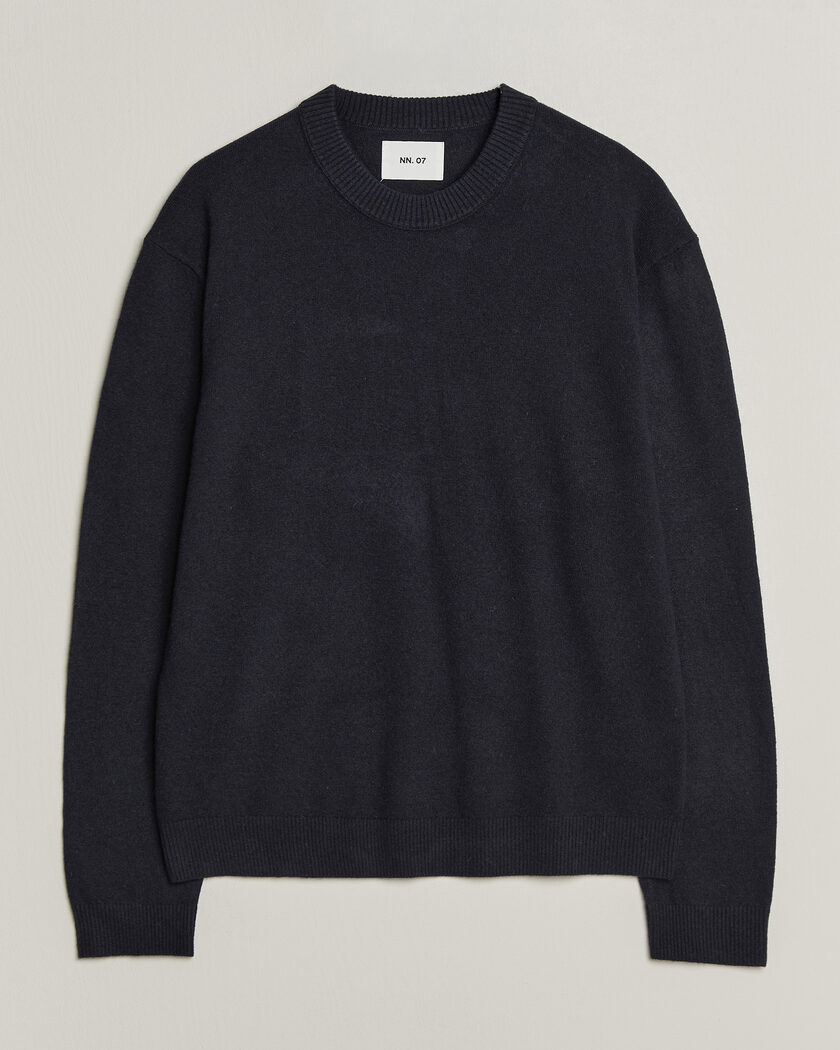 NN07 Raz Lambswool Knitted Sweater Deep Navy – Blå