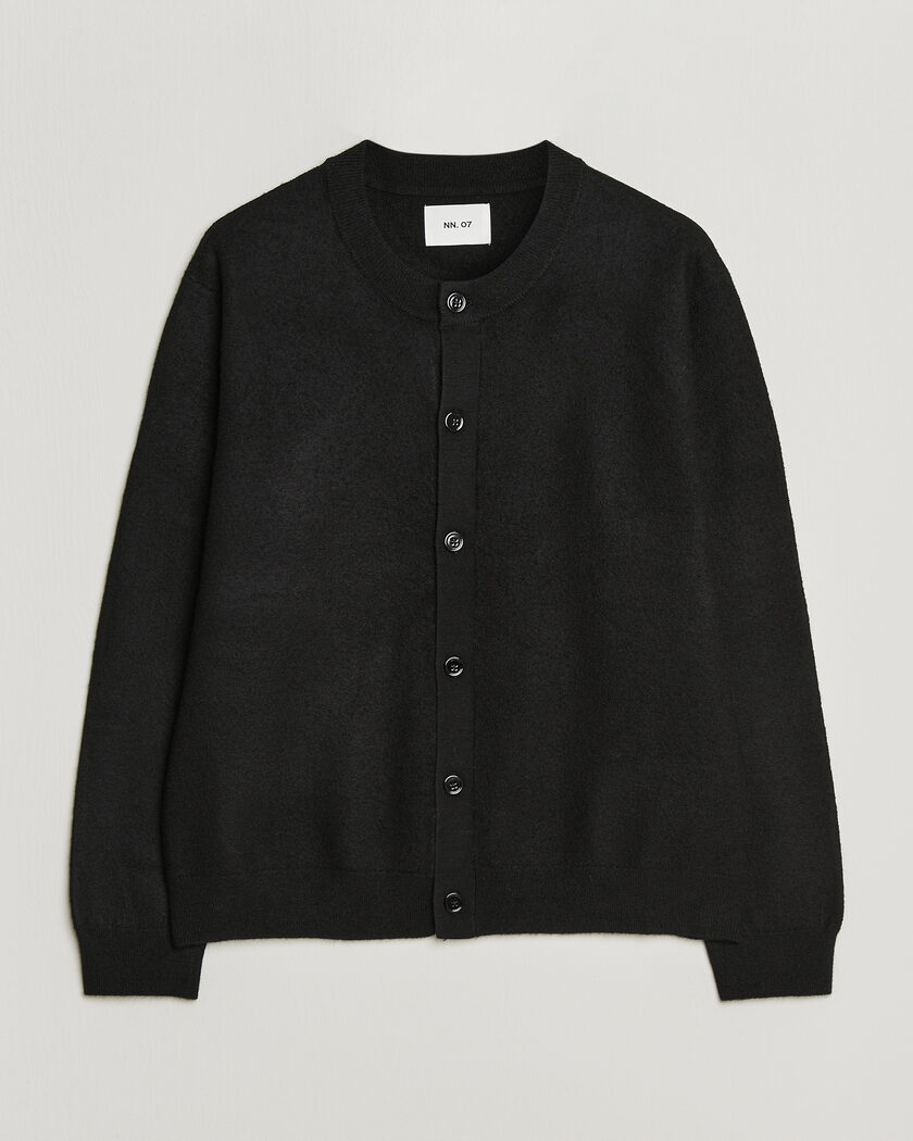 NN07 Jasper Soft Boiled Wool Cardigan Black – Svart