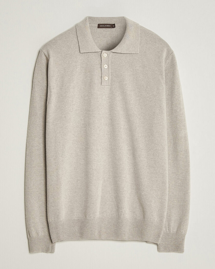  Oscar Jacobson Pepe Wool/Cashmere Polo Light Beige – Beige