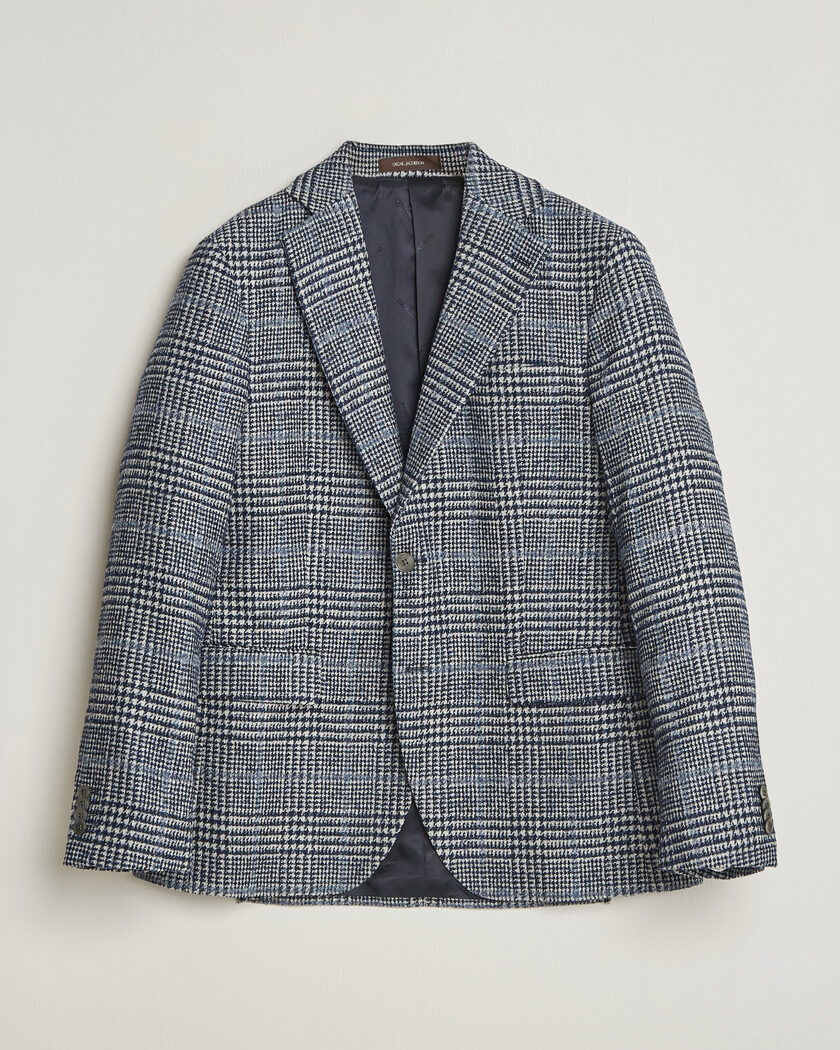 Oscar Jacobson Fogerty Checked Wool/Alpaca Blazer Blue – Blå