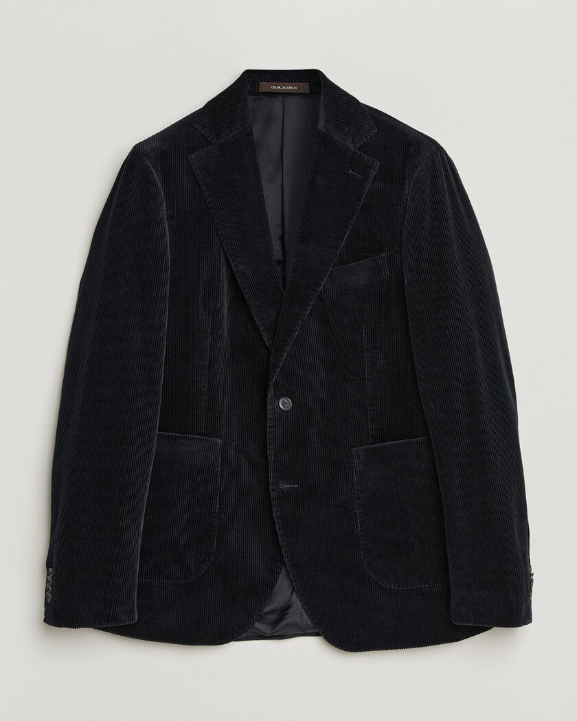 Oscar Jacobson Fogerty Patch Pocket Cord Blazer Navy – Blå