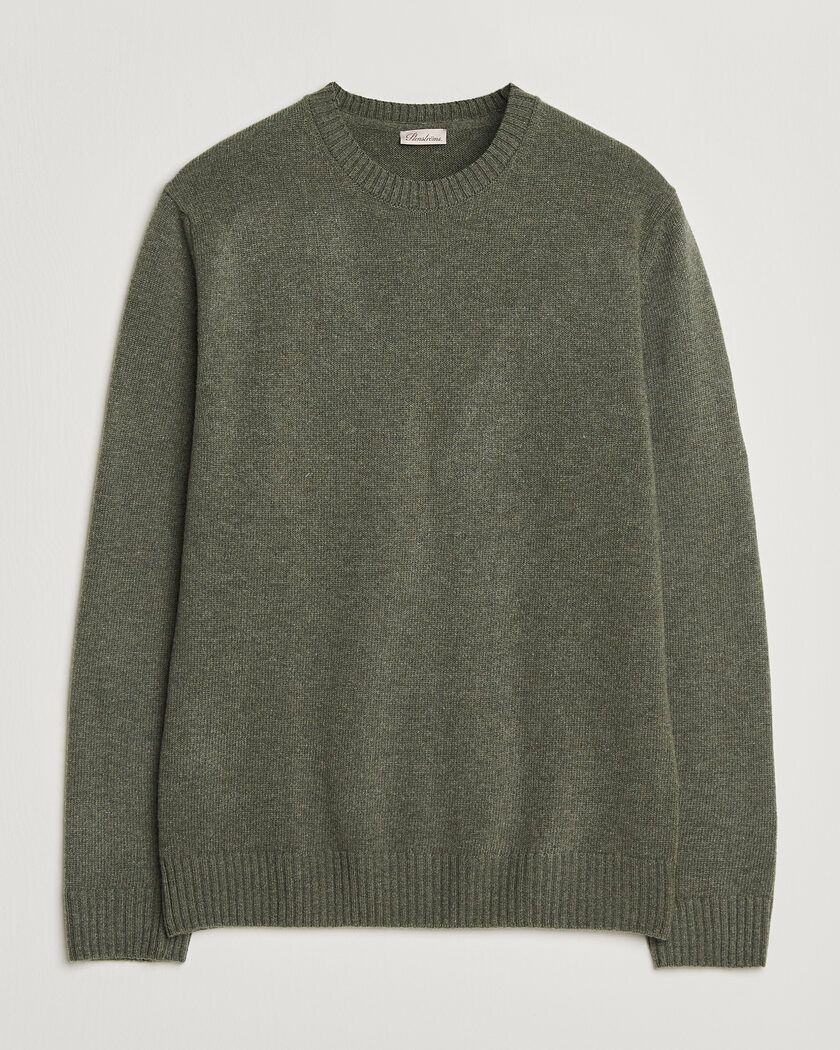  Stenströms Brushed Merino Crew Neck Green – Grønn