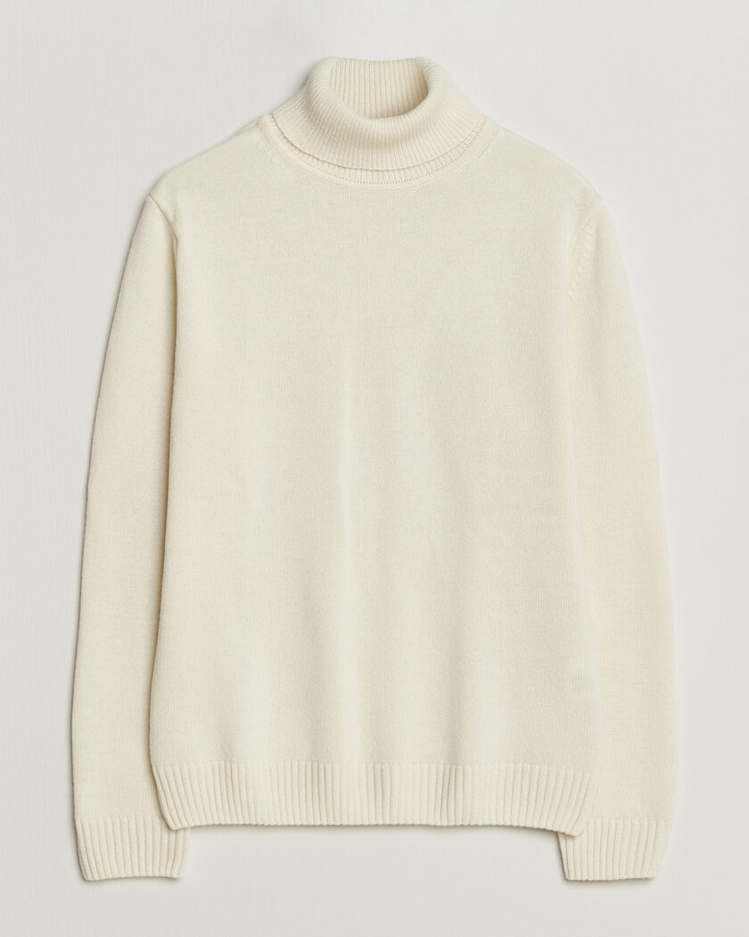 Stenströms Brushed Merino Rollneck Off White – Hvit