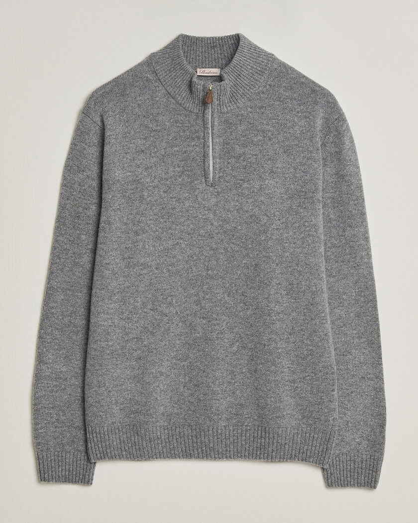 Stenströms Brushed Merino Half-Zip Grey – Grå