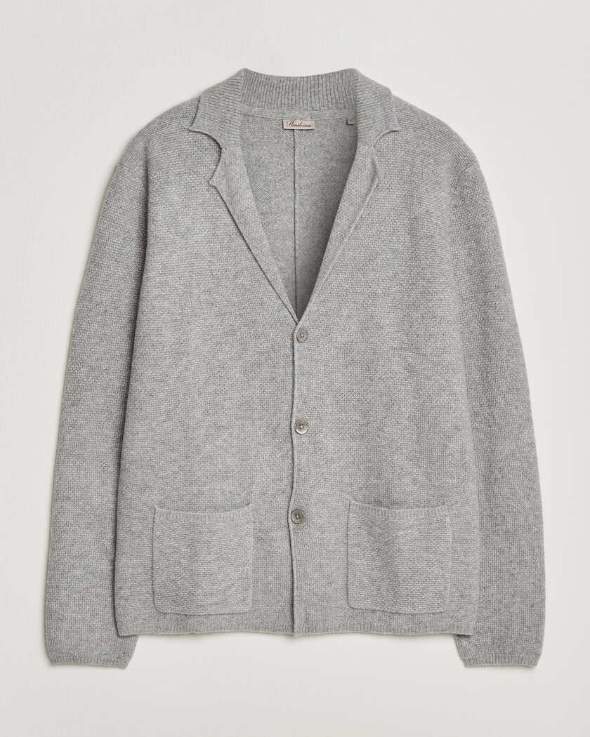 Stenströms Knitted Yak/Merino Cardigan Blazer Grey – Grå