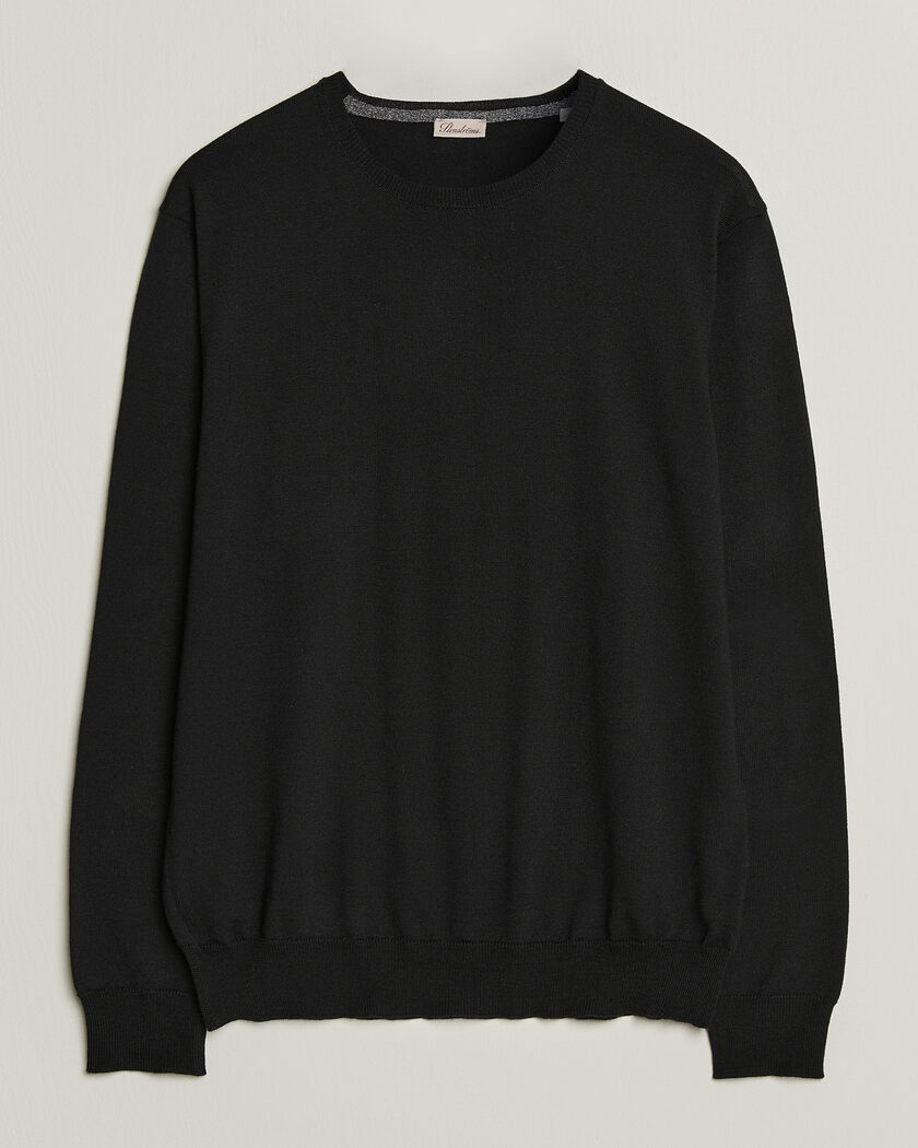Stenströms Merino Patch Crew Neck Black – Svart
