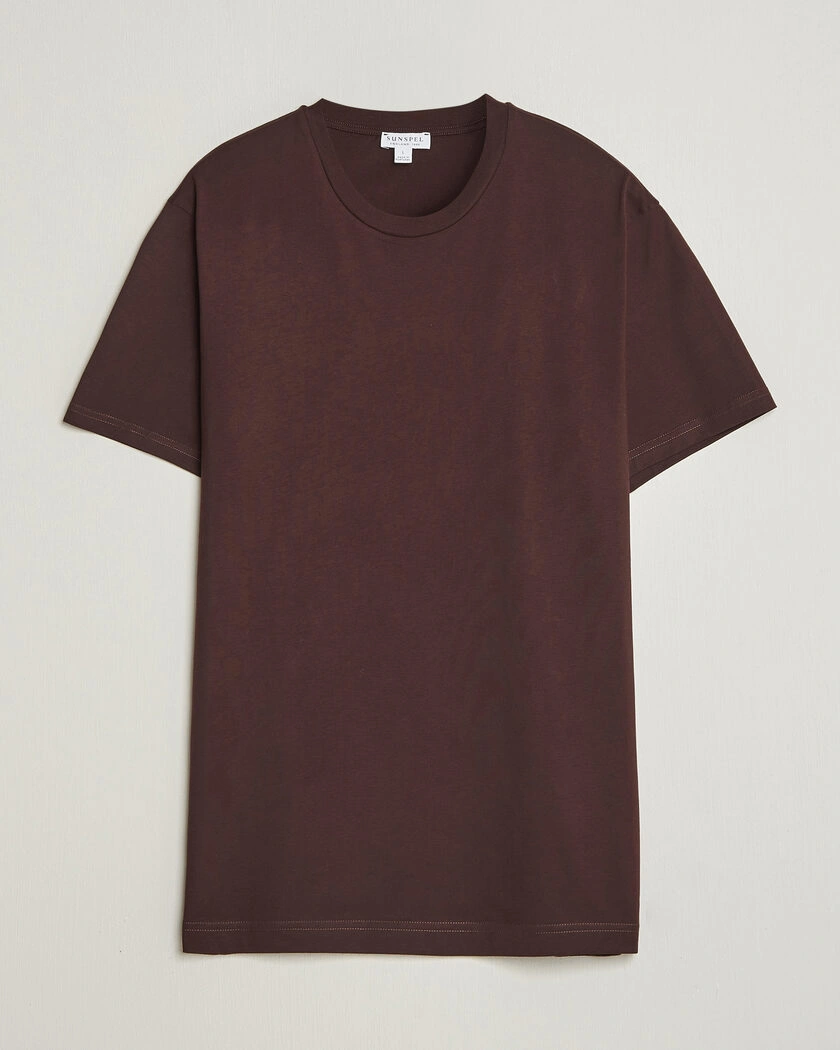 Sunspel Riviera Midweight T-Shirt Dark Brown – Brun