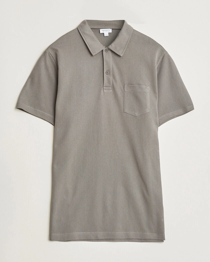 Sunspel Riviera Polo Shirt Smoke Grey – Grå