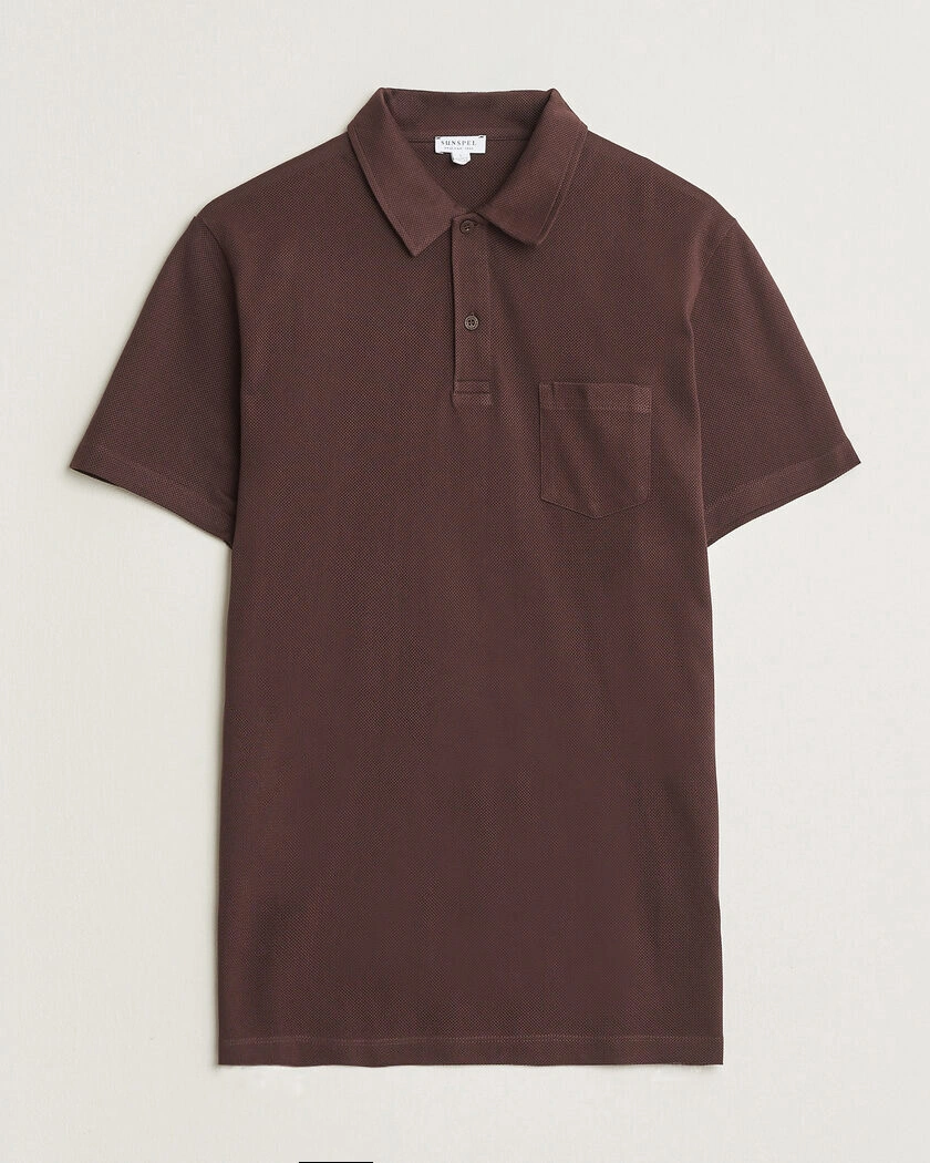 Sunspel Riviera Polo Shirt Dark Brown – Brun
