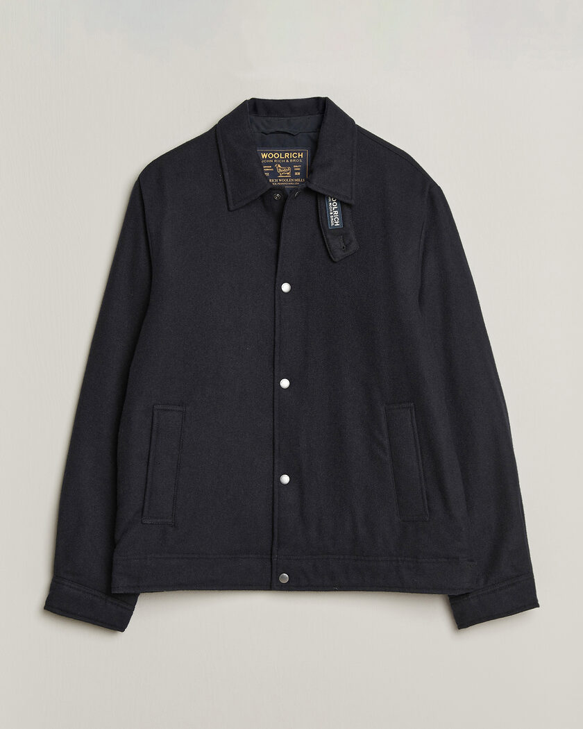 Woolrich Wool Light Padded Keating Shirt Jacket Melton Blue – Blå