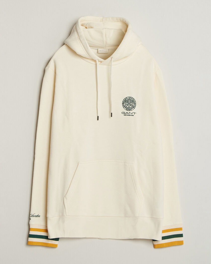 Gant Tournament Hoodie Cream – Hvit