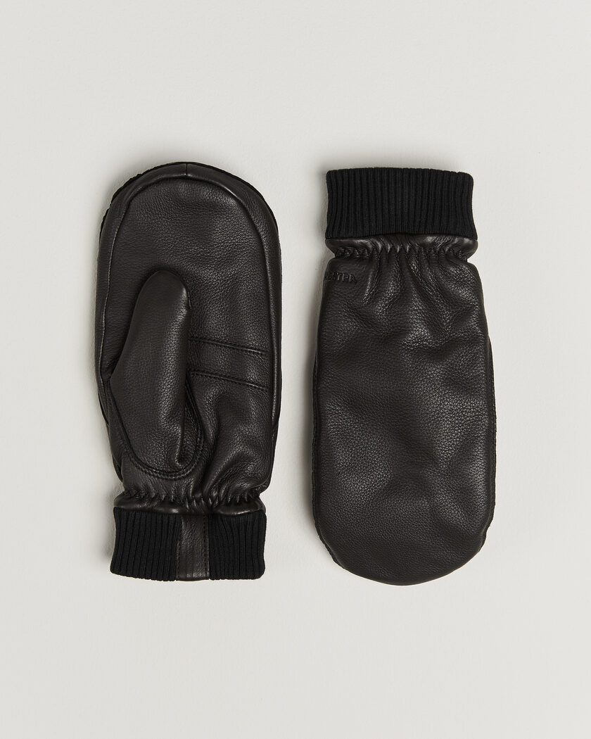 Hestra Tore Deerskin Primaloft Lined Mitt Black – Svart