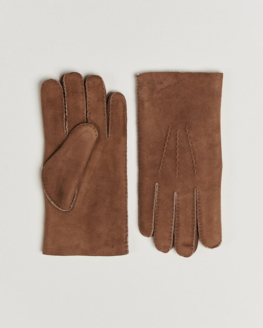  Hestra Bernard Lambskin Suede Glove Brown – Brun