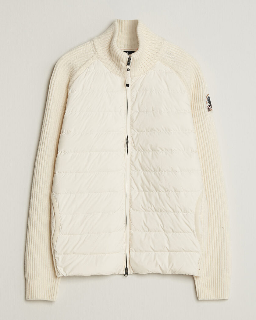  Parajumpers Olmo Rib Knitted Hybrid Jacket Warm Ivory – Hvit